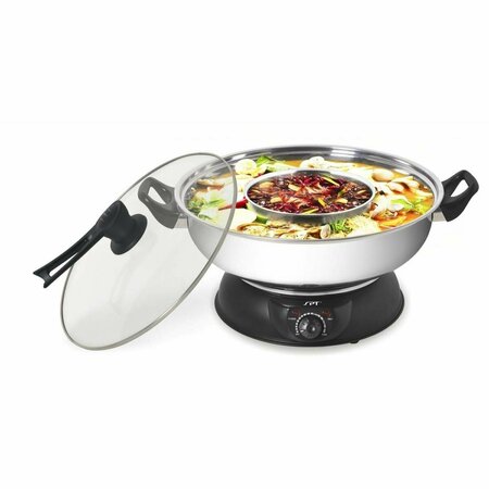 FORRAJE 5 qt. Stainless Steel & Black Electric Shabu Pot FO2661689